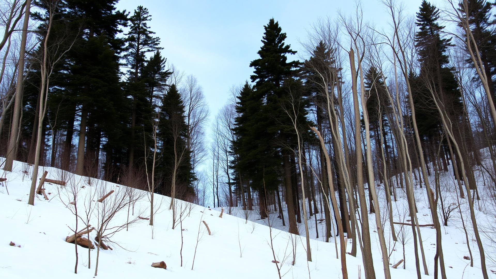 Forested mountainside at the base of Camelback Mountain near Big Pocono State Park