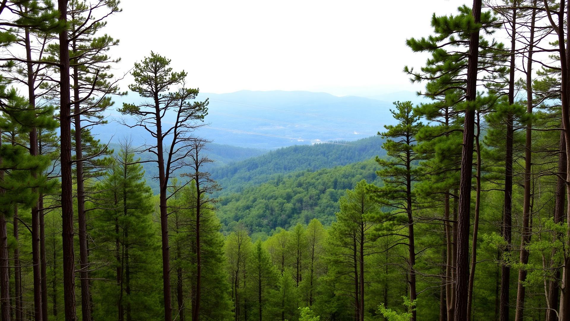 Wooded mountain landscape in the Canadensis area of the eastern Pocono Mountains